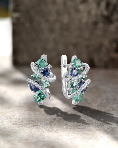 Sterling Silver 925 Zircon Earrings for Women | Wedding & Party Jewelry
