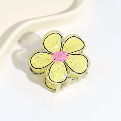 Small Feminine Flower Hair Claw – Cute Pastel Hair Accessory for Women & Girls