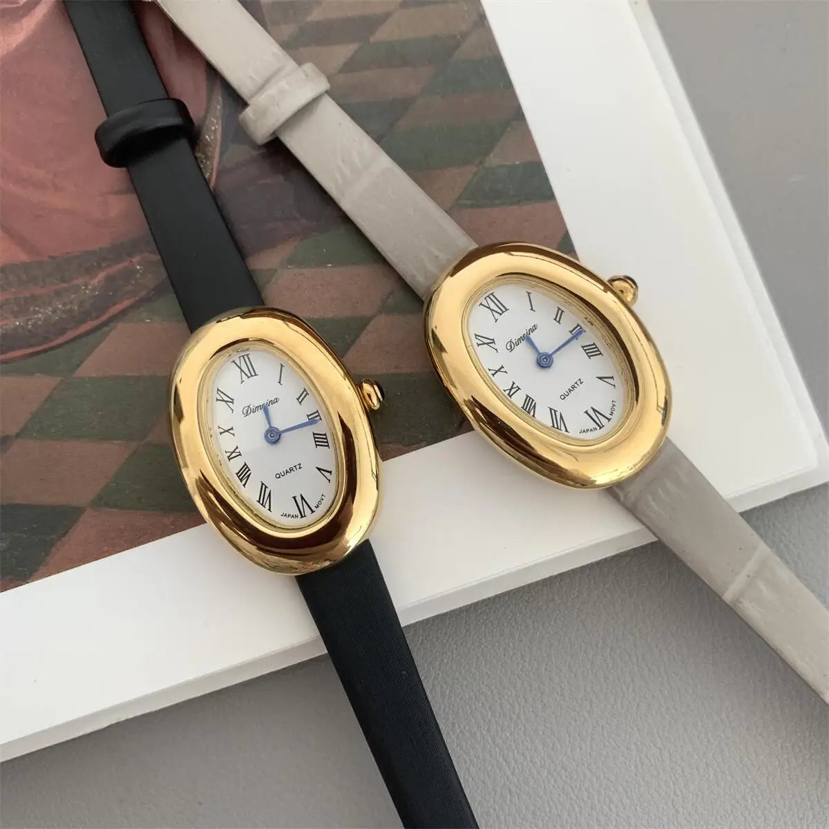 Luxury Oval Gold-Plated Women’s Watch – Elegant Classic Style