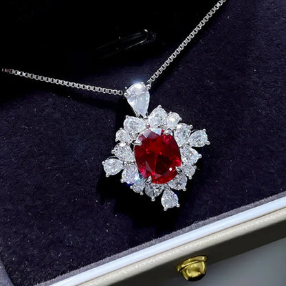Elegant Cubic Zirconia Pendant Necklace - 925 sterling Silver Chain With Luxury Multi - Color Gemstones for Women