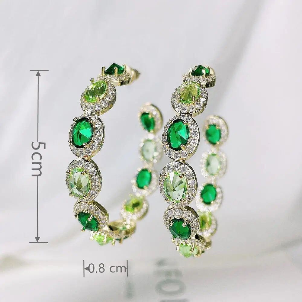 Premium Zirconia Hoop Earrings – Elegant Crystal Circle Jewelry