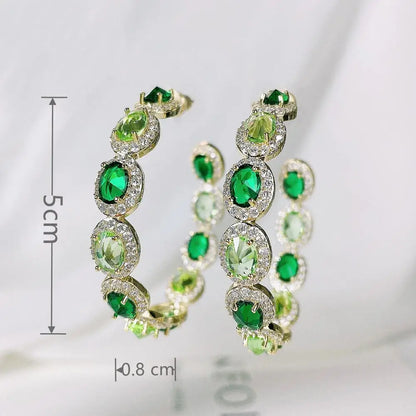 Premium Zirconia Hoop Earrings – Elegant Crystal Circle Jewelry