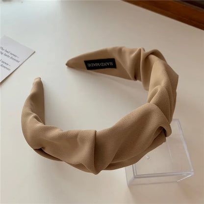 Crumpled Cotton Headband – Wide Soft Hair Accessory for Women