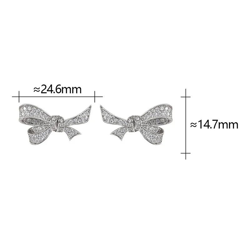 925 Sterling Silver Bowkont Zircon Earrings - Elegant & Minimalist Design