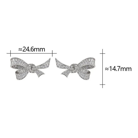 925 Sterling Silver Bowkont Zircon Earrings - Elegant & Minimalist Design