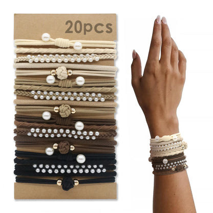 Classic Pearl & Braided Hair Ties – Multicolor Elastic Hair Accessories