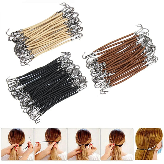10 /20/30Pieces Double Hook Elastic Hair Bands – Strong Hold & Stylish Ponytail Accessory