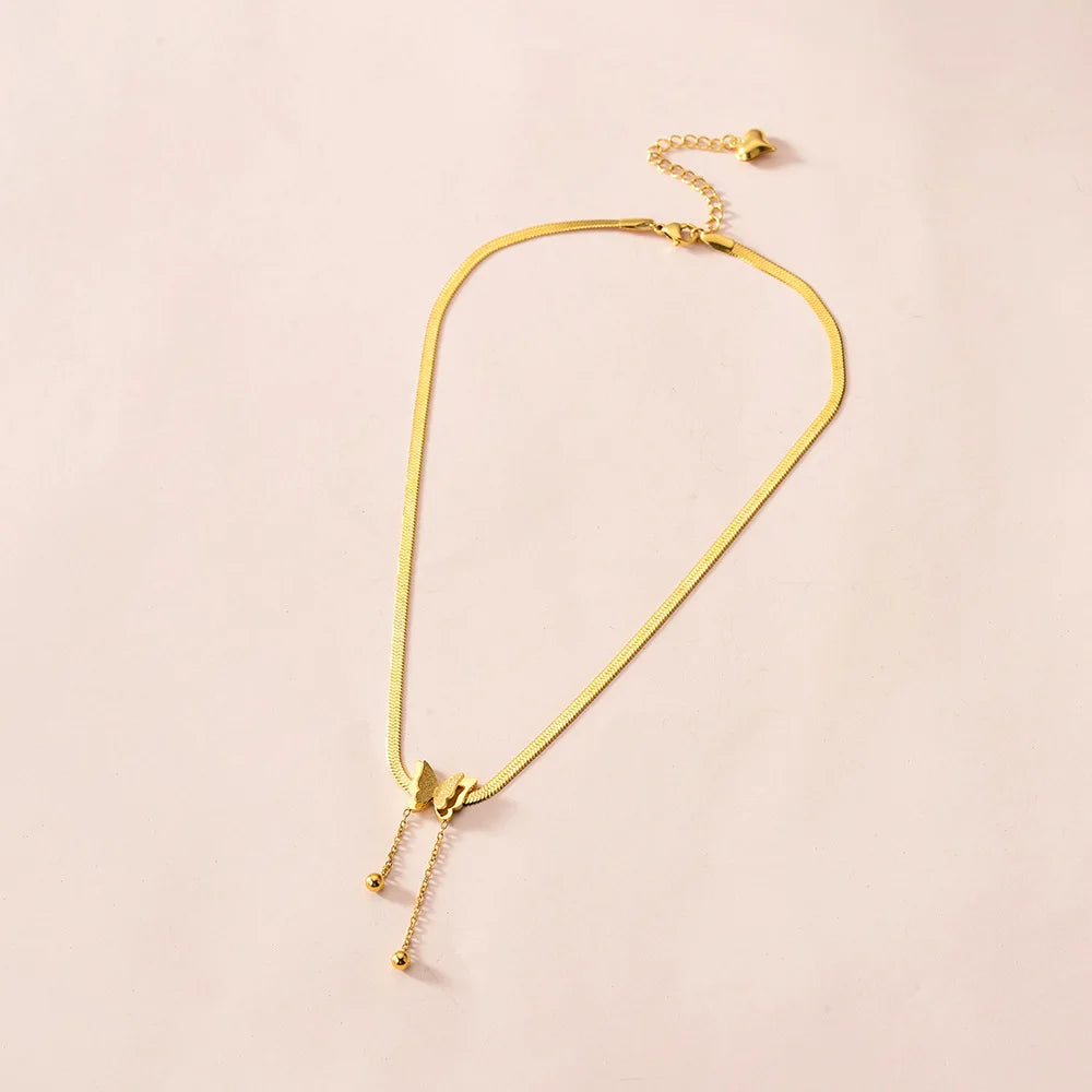 Minimalist Butterfly Necklace – Gold Fashion Jewelry