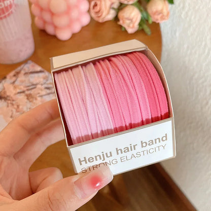 Colorful High-Elastic Hair Tie Set – Soft Nylon & Rubber Hair Bands | Cute Hair Accessories for Women & Girls