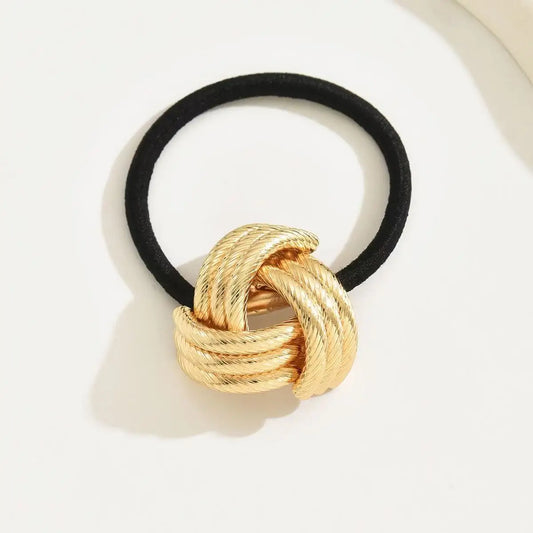 Elegant Gold Knot Hair Tie – Premium Metal Hair Accessory