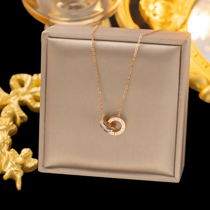 18K Gold Plated Stainless Steel Interlocking Circles Infinity Style