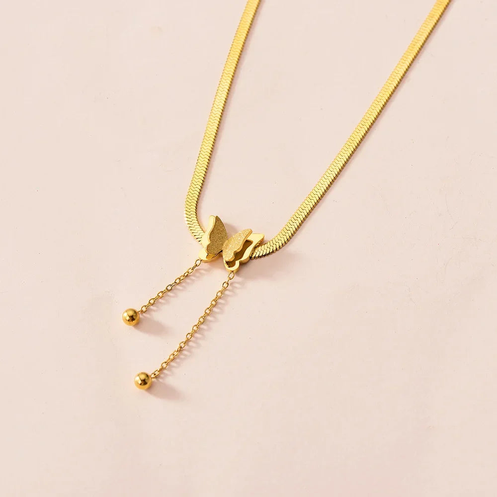 Minimalist Butterfly Necklace – Gold Fashion Jewelry