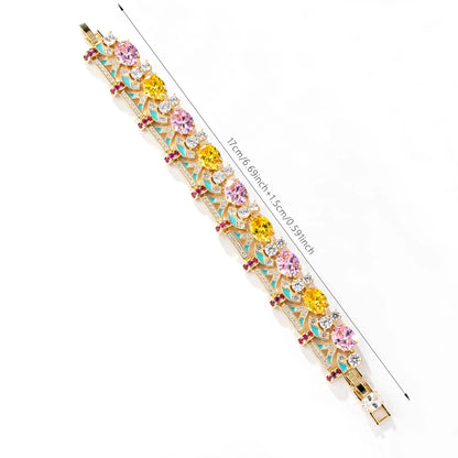 Luxury Gold Bracelet with Colorful Crystals