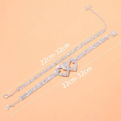 Luxury Sparkling Zircon Anklet – Elegant Silver Design for a Glamorous Look