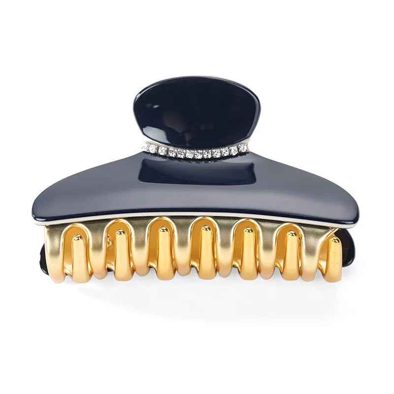 Luxury Acrylic Hair Claw Clip – French Gold-Edge Hair Accessory for Women