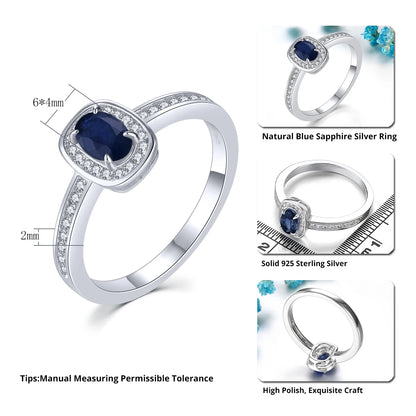925 Sterling Silver Blue Sapphire Ring – Luxury Engagement Jewelry