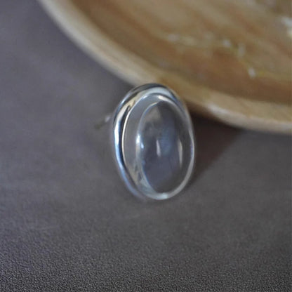Elegant Oval Crystal Statement Ring for Women