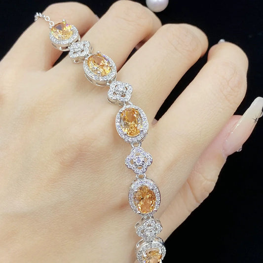 Luxury Champagne Gem Bracelet – Sparkling Elegant Women's Jewelry