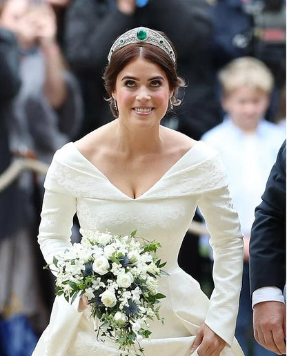 Royal Emerald Queen Tiara – Luxurious Wedding Crown with Green Crystals