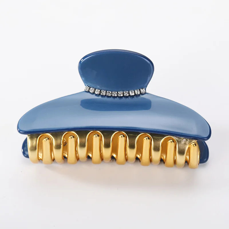 Luxury Acrylic Hair Claw Clip – French Gold-Edge Hair Accessory for Women