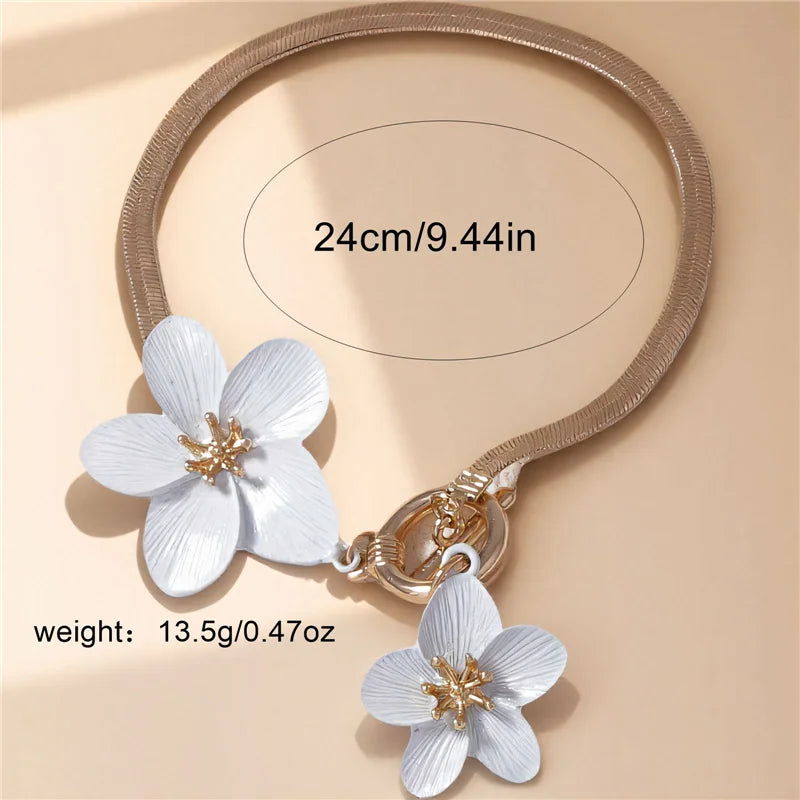 Gold Flower Anklet for Women
