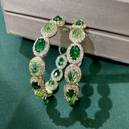 Premium Zirconia Hoop Earrings – Elegant Crystal Circle Jewelry