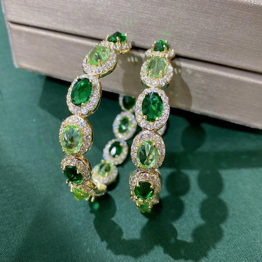 Premium Zirconia Hoop Earrings – Elegant Crystal Circle Jewelry