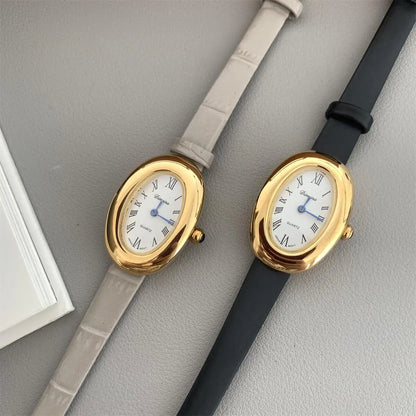 Luxury Oval Gold-Plated Women’s Watch – Elegant Classic Style