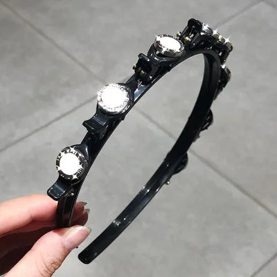 Pearl & Rhinestone Hairband – Stylish Hair Accessory for Women & Girls