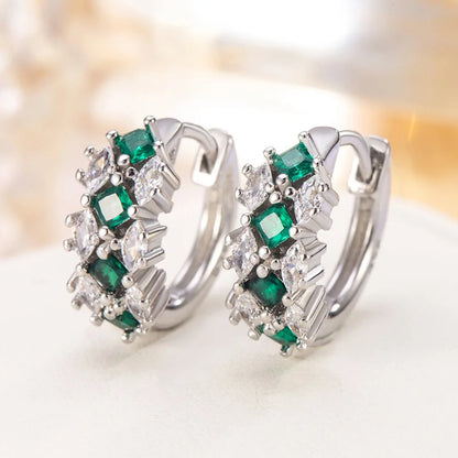925 Silver Green Zircon Earrings – Timeless Elegance & Luxury