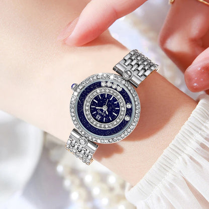Luxury Crystal Women's Watch – Stainless Steel Quartz Bracelet