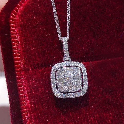 Elegant Cubic Zirconia Pendant Necklace - 925 sterling Silver Chain With Luxury Multi - Color Gemstones for Women