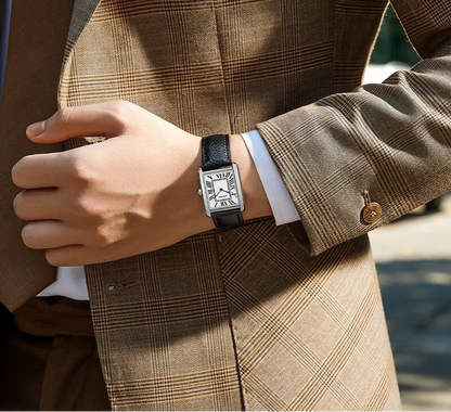 Luxury Square Watch – Waterproof Leather Strap Classic Design