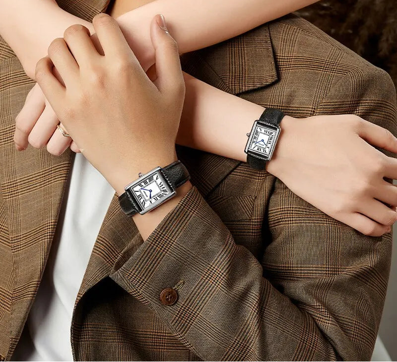 Luxury Square Watch – Waterproof Leather Strap Classic Design