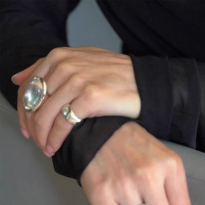 Elegant Oval Crystal Statement Ring for Women