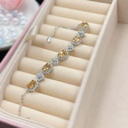 Luxury Champagne Gem Bracelet – Sparkling Elegant Women's Jewelry