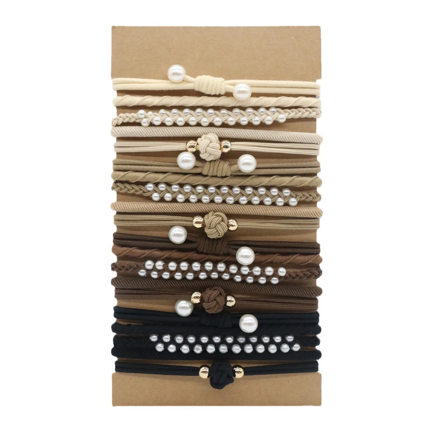 Classic Pearl & Braided Hair Ties – Multicolor Elastic Hair Accessories