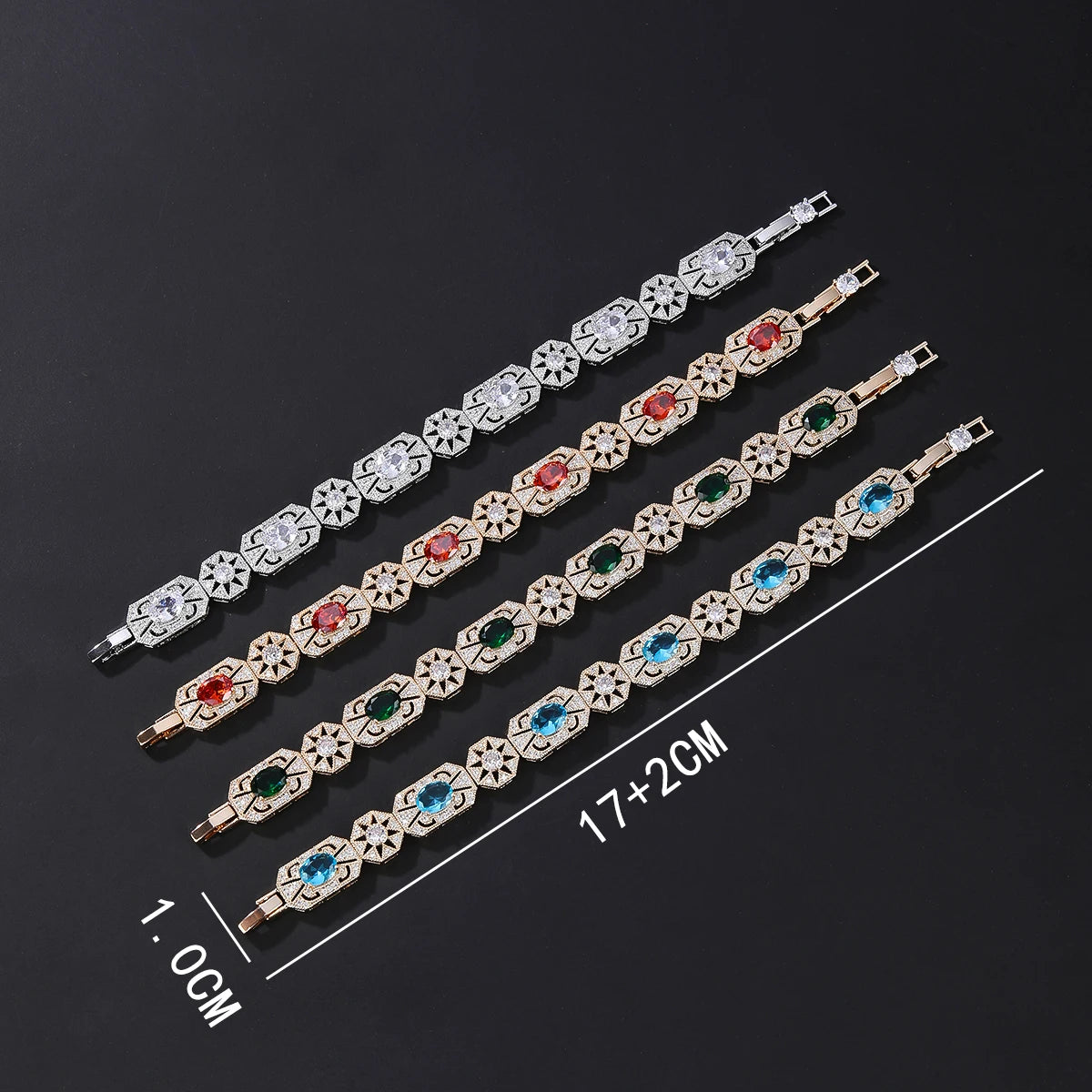 Luxury Multicolor Cubic Zirconia Bracelet – Elegant Royal Design for All Occasions