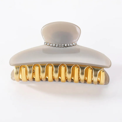 Luxury Acrylic Hair Claw Clip – French Gold-Edge Hair Accessory for Women