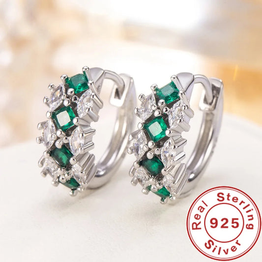 925 Silver Green Zircon Earrings – Timeless Elegance & Luxury