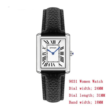 Luxury Square Watch – Waterproof Leather Strap Classic Design