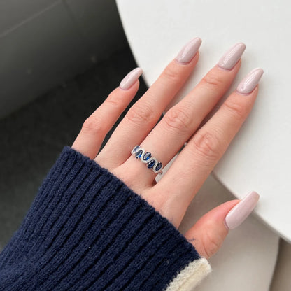 Elegant Women's Ring In 925 Sterling Silver, Adorned With High - Quality Gemstones