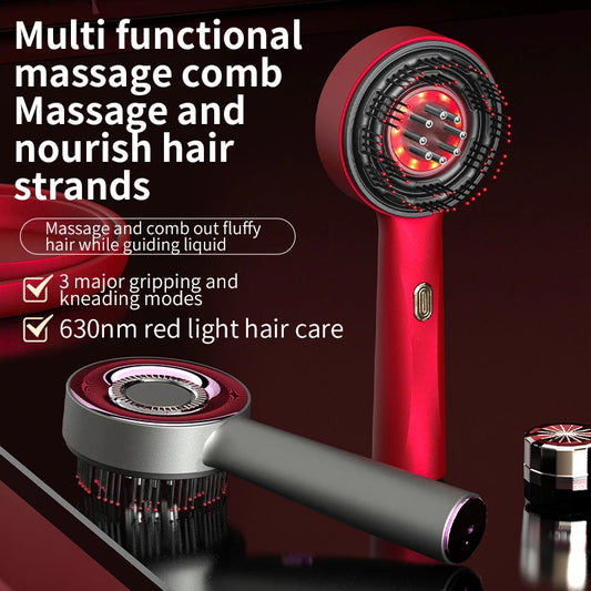 Red Light Scalp Massager Comb with Oil Applicator – Electric Hair Growth Massage (3 Modes)