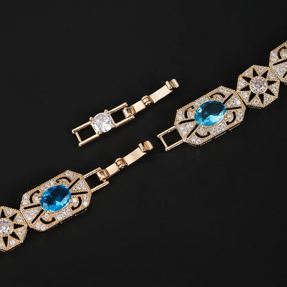 Luxury Multicolor Cubic Zirconia Bracelet – Elegant Royal Design for All Occasions