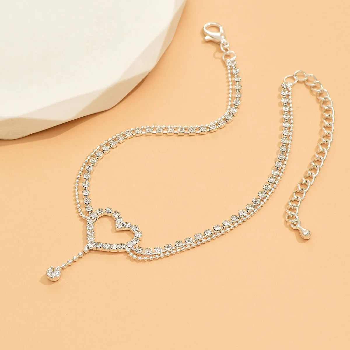 Luxury Zircon Heart Anklet – Elegant & Stylish Look