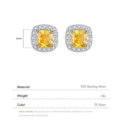 Luxury Zirconia Stud Earrings – Sparkling Crystal Square Design