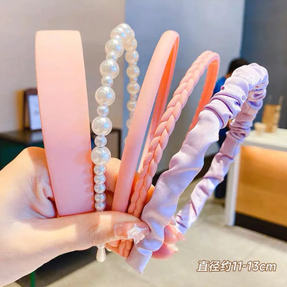 Multi-Style Hairband Set – 5-Piece Stylish Hair Accessories for Women & Girls