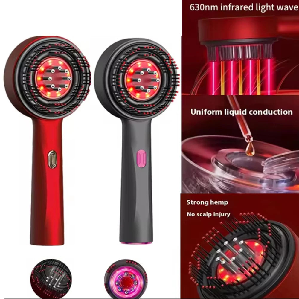 Red Light Scalp Massager Comb with Oil Applicator – Electric Hair Growth Massage (3 Modes)