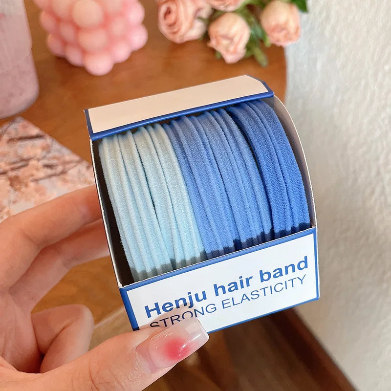 Colorful High-Elastic Hair Tie Set – Soft Nylon & Rubber Hair Bands | Cute Hair Accessories for Women & Girls