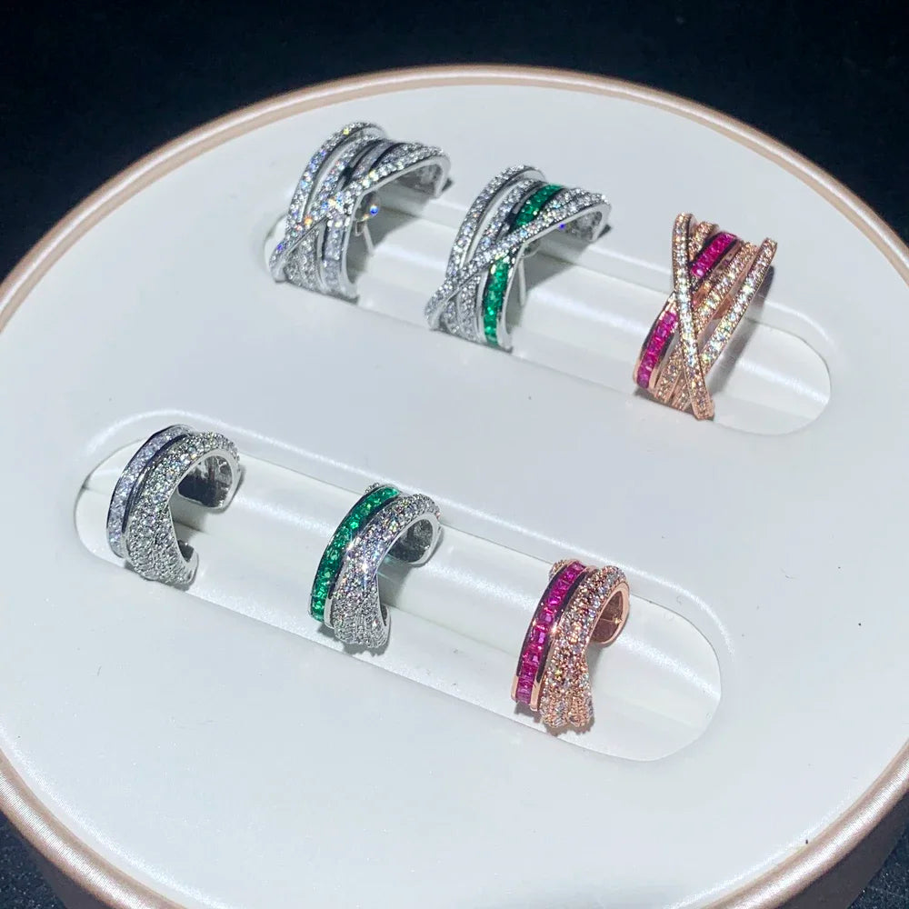 Luxury Ear Cuffs Adorned with Zircon Stones – No Piercing Needed